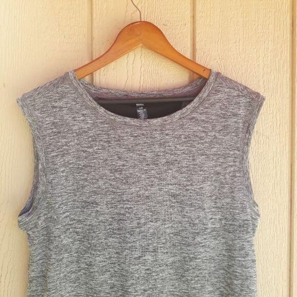 Retro 80's Sleeveless Muscle Shirt Gray Black Netted Breathable Mesh RBX Size L - Picture 4 of 8